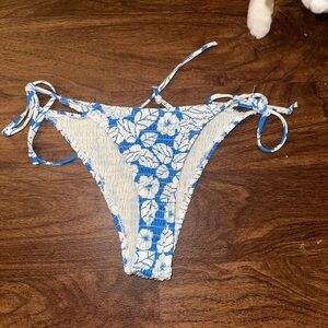 Blue and White Floral Bikini Bottom